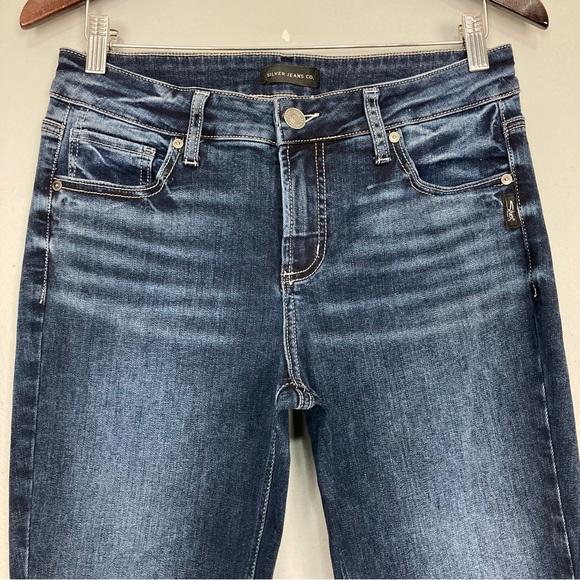 Silver Elyse Mid Rise Slim Bootcut Jeans Women’s Size 28 Western Stretch Denim - Picture 3 of 10